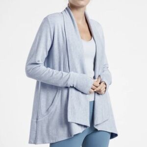 Athleta Blue Star Heather Nirvana Pranayama Wrap Cardigan Size Small BRAND NEW